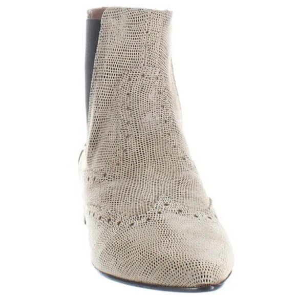 White Mountain‎ Summit Womens 6 Adella Camel Exotic Leather Chelsea Boots 36 New - Picture 2 of 4